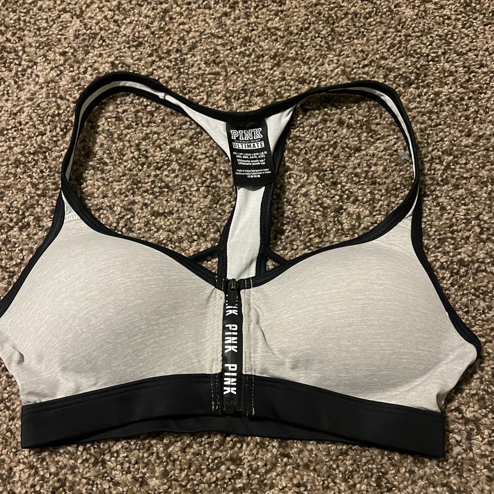 Victoria Secret Ultimate Push Up sports Bra, Size: XS, color: gray and black